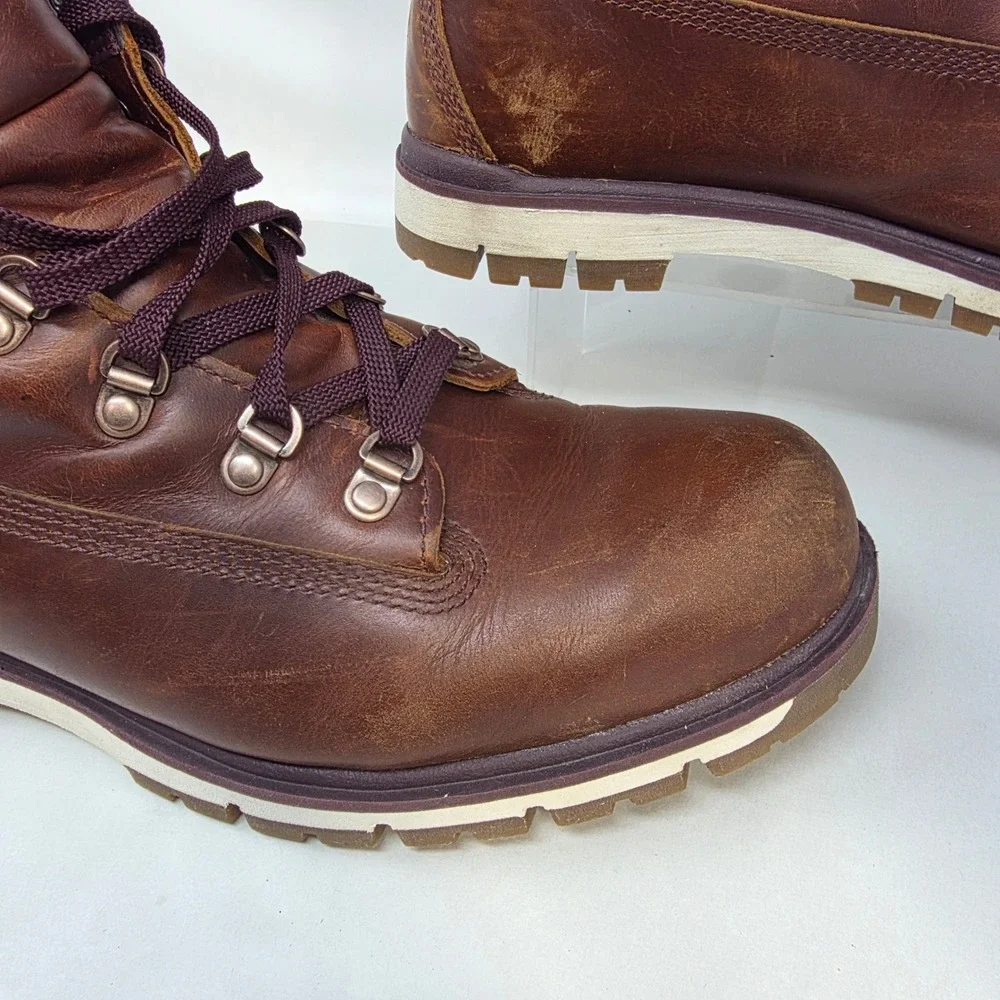 Timberland Waterproof Hiking Boots Mens 9.5 A2BZD Brown Leather ReBOTL Good